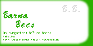 barna becs business card